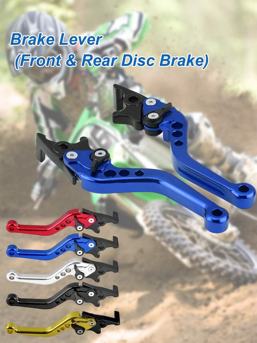 2 piezas/Set Palanca de freno y embrague CNC de 6 velocidades - Manillar de cuerno ajustable, material de aleación de aluminio CNC, adecuado para sistema de freno de disco delantero/tambor trasero/freno de disco doble, universal para motocicleta, scooter, bicicleta eléctrica, bicicleta todoterreno, compatible con Tank 200 EFI, Vitacci TANK 200, Nmax y otros modelos, accesorios de freno de disco delantero y trasero para motocicleta