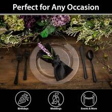 Tablesettings 30 Count Premium Quality Heavyweight 10.25 Inch Plastic Plates China Like Wedding And Party Dinnerware, Plastic Dinner Plates, Crystal Clear, 30 Count - Crystal Clear - View 4