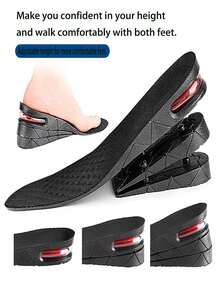 1 Pair Unisex Height Increasing Insoles, Shock Absorbing Invisible Air Cushion Insoles, Multi-Layer Removable Height Increasing Pads - Air Cushion Heightening Full Pad - View 3
