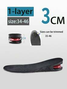 1 Pair Unisex Height Increasing Insoles, Shock Absorbing Invisible Air Cushion Insoles, Multi-Layer Removable Height Increasing Pads - Air Cushion Heightening Full Pad - View 11