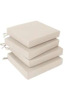 Outdoor Chair Cushions For Patio Furniture - Square Corner Patio Cushions For Outdoor Furniture 4 Packs - Waterproof Indoor Chair Cushions For Dinning Chairs, 18.5" X 16" X 3" Office Chair Seat Cushion