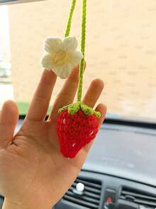 1 chiếc móc treo xe hơi hình quả dâu tây dệt tay mới, phụ kiện móc treo xe hơi hình hoa hướng dương - Nhiều màu - Xem 13