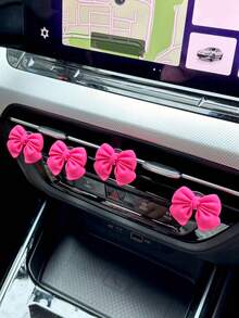 6件可爱蝴蝶结形汽车出风口装饰夹