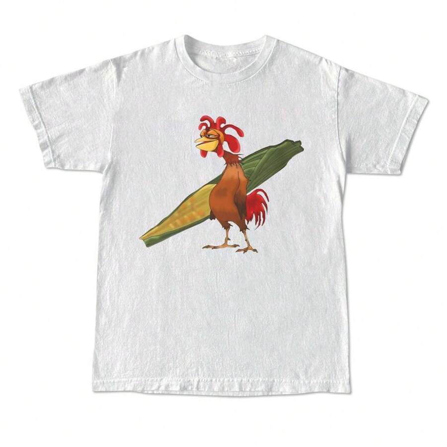 Chicken Joe Shirt, Beach Surf Unisex T-Shirt Back Printed Cotton Casual Classic, Gift For Her, Gift For Him, Gift For Friend Menswear Top - trắng - Xem 1