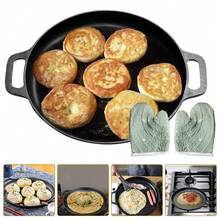 11-Inch Pre-Seasoned Cast Iron Skillet With Dual Handles – Perfect For Baking, Stovetop, Grill, Or Campfires – Durable, Even Heat Distribution, Versatile Kitchen Tool For Pizza Lovers - Black - View 8