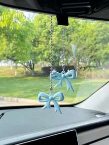 Pandantiv auto cu bowknot, creativ, drăguț, interior, oglindă retrovizoare, decorare, pandantiv pentru accesorii interioare auto pentru femei