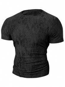Men Summer Distressed Style Fashionable Casual Versatile Short Sleeve T-Shirt