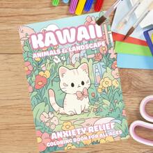 Libro para colorear de 22 páginas con papel extra grueso, con diseños adorables de animales fáciles de colorear, ideal para entusiastas del arte y como terapia de relajación, excelente regalo para amigos, parejas y familiares, perfecto para el Día de San Valentín y otras celebraciones.