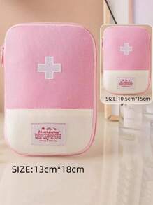 1pc Portable Medicine Bag, Cute Mini First Aid Kit, Medical Emergency Kits, Organizer Outdoor Household Medicine Pill Storage Bag, Empty First Aid Kit, Mini Portable Medical Kit First Aid Bag, Outdoor Camping Family Survival First Aid Kit, Cross Pattern First Aid Kit, Suitable For Car Bike Marathon Running Outdoor Camping Hiking Emergency