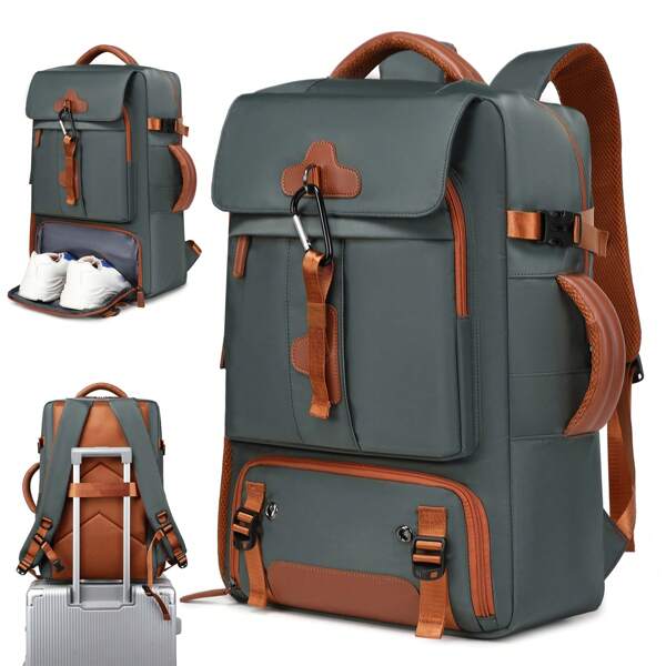 Mochila de Viagem Leve de Grande Capacidade com Compartimento para Sapatos, Comporta Laptop de 17,3", Adequada para Homens e Mulheres, Faculdade, Viagem e Bolsa de Trabalho para Acessórios e Materiais Escolares
