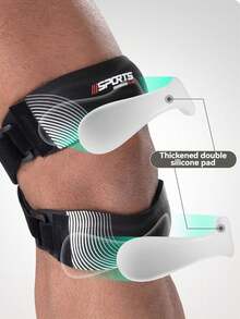 1pc Adjustable Double Strap Patella Knee Support For Football, Badminton, Basketball, Running And Sports - Multicolor - View 6