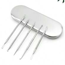 5 PIEZAS Herramientas de extracción de acné, herramientas quitaespinillas, herramientas de eliminación de acné, herramienta extractora profesional de acero inoxidable para eliminar puntos negros, puntos blancos, granos, manchas y espinillas