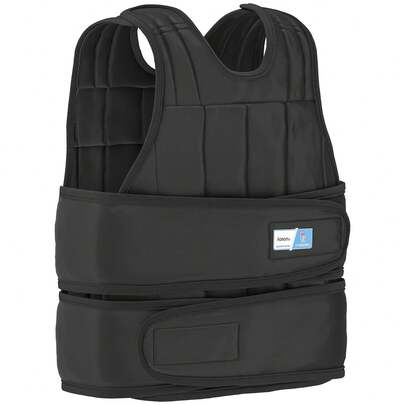 HOMCOM Gilet lesté réglable - Aosom.fr x FFHandball - veste lestée 20 Kg max. poids amovibles entrainement musculation exercice boxe oxford noir
