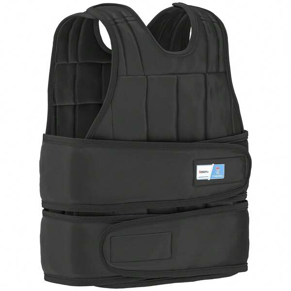 HOMCOM Gilet lesté réglable - Aosom.fr x FFHandball - veste lestée 20 Kg max. poids amovibles entrainement musculation exercice boxe oxford noir