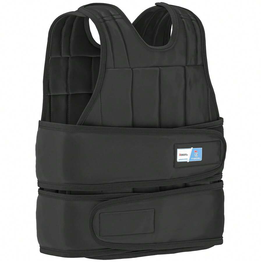 HOMCOM Gilet lesté réglable - Aosom.fr x FFHandball - veste lestée 20 Kg max. poids amovibles entrainement musculation exercice boxe oxford noir - Noir - Voir 1