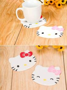 Sanrio Sanrio Cartoon Coasters, Hello Kitty Cat Silicone Non-Slip Cup Mats, Bowl Pads, Heat Insulation Pads, Party Favors, Tabletop Decor Coasters
