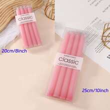 25cm(Approx.10in) / 20cm(Approx.8in) Minimalist Vertical Stripe Candles, Red/White/Blue/Green/Purple/Gray/Yellow/Orange/Pink/Black/Rose Red, Colored Candles, 8 Hours Burning Time/Pc, Geometric Striped Design, Suitable For Home Decor, Wedding, Gifts, Parties, Unscented Candles, Romantic Decorations, All Season - Multicolor - View 11