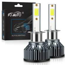 2pcs H4 LED Headlight Bulbs For Car H1 H4 H7 H11 9005/9006 HB3 HB4 Led Bulb 12V 50W Auto Led Fog Light Drving Headlamp 6000K, Without Battery