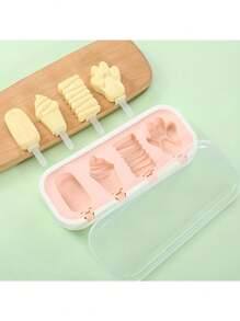 Juego de moldes de paletas de helado con dibujos animados (25cm x 10cm), moldes de silicona para polos, moldes reutilizables para helados, accesorios de playa, utensilios de cocina de verano, menaje de cocina