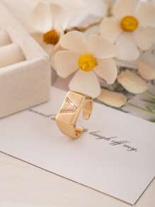1 Stück modischer minimalistischer Buchstaben 26 Buchstaben quadratischer offener Ring, geeignet für tägliches Dekor-Tragen, kann ein Geschenk für Liebhaber, Freunde, Familie an Geburtstag, Feiertag, Jahrestag sein