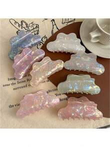 大型炫彩美人鱼爪发夹，醋酸纤维云朵发爪，女士 - 彩色 - 查看 3