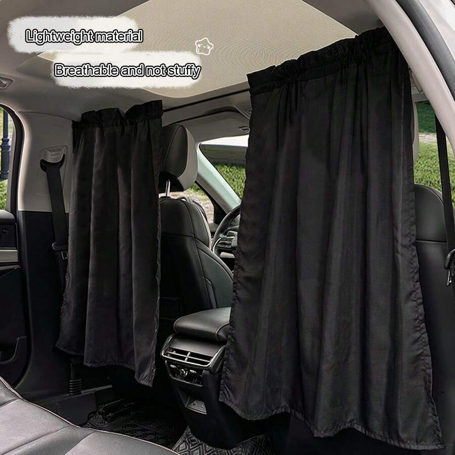 2 件装汽车遮阳窗帘，防紫外线隔热前后座椅隔断窗帘，适用于房车