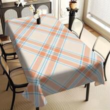 1/20PCs Tablecloth With Line Grid Printed Design, Rectangular Tablecloth, Perfect For Picnics, Camping, Weddings, Birthday Parties, Restaurants, And Buffet Dinners