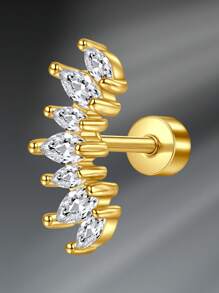 CIZME Pendientes de tuerca de acero inoxidable de 16/20 calibres para cartílago, hélice, piercings, anillos para la nariz, aro para el septum, anillos para el labio, pendientes de espalda plana para mujeres