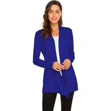 Newchoice Womens Casual Lightweight Long Sleeve Cardigan Soft Drape Open Front Fall Dusters (S-3XL) - Royal Blue - View 1