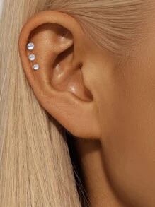 Brincos de piercing labret de pedra da lua, 1 peça, prata esterlina 925, moderno, rosqueado de 2/3/4 mm, parte traseira plana, cartilagem, tragus, hélice, joia fina para uso diário, festa de casamento, noivado, aniversário, dia dos namorados
