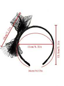 1/2Pcs Colorful Lace Bowknot Headbands For Women, Retro Style 80's Neon Party Street Hip-Hop Fashionable Accessory, Festive Bowknot Headwear For Parties, Social Events, Family Gatherings, Halloween, Holiday Gifts