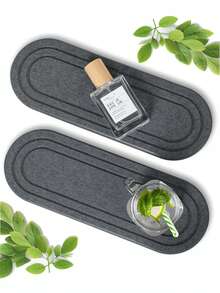 2PCS Water Absorbing Stone Tray, Fast Drying Diatomite Stone Sink Tray, Water Absorbent Diatomite Coasters, Stone Soap Tray For Kitchen Sink, Bathroom Counter Hand Soap Dish Toothbrush Holders,Storage And Organization,Toothbrush Holder,Bathroom Accessories,Bathroom Decor,Kitchen Decor