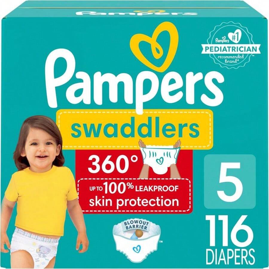 Pampers Diapers - Swaddlers 360 - Size 6, 92 Count, For Up To 100% Leakproof Premium Skin Protection - 116 - View 1