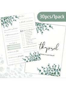 30pcs Modern Time Capsule Wedding Greeting Cards Set, Wedding Blessing Cards Creative Game Guest Book Replacement, Fashionable German Wedding Ceremony Decors Summer Birthday Gifts Beach Back To School School Supplies Room Decor