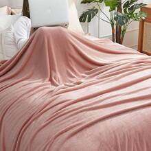 Sofa Blanket Living Room Cover SetFleece Blanket Twin Size, Soft Cozy Twin Blanket, Fuzzy Flannel Blanket Bed, Sofa, Couch, Travel, Camping, 60 X 80 Inches - 藕粉色 - 查看 8