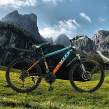 Bicicleta de montaña de 24/26/27,5 pulgadas para hombre y mujer, 24 velocidades, freno de disco doble, suspensión avanzada, cuadro de acero con alto contenido de carbono, horquilla de suspensión, fácil montaje, calcomanías en la pintura.