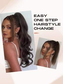 Extensión de cola de caballo con clip, extensión de cabello en cola de caballo de 12 pulgadas de largo, ondulada, suave y de aspecto natural, pieza de cabello sintético de buena calidad para uso diario y de fiesta de mujeres