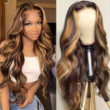 VIOLLY VIOLLY 200 High Density 5x5 Glueless Ombre Lace Front Wig Blended Human Hair Highlights Honey Blonde Body Wave Pre-Cut Lace & Pre-Plucked Hairline For All Ethnicities Realistic Hairpiece | Natural Elegant Look | Natural Appearance