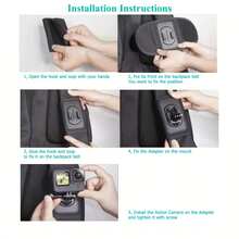 360° 旋转夹式背包胸带运动相机支架 - 耐用支架，带可调节肩垫，适用于 GoPro Hero 13 Black、Hero 12/11/9/8/7、Insta360 X3、SJCAM 等 - 快速释放、防滑设计，是户外探险和旅行的理想选择 - 彩色 - 查看 6