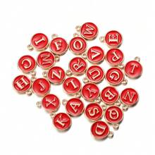 26pcs/Lot 12x15mm A-Z Letter Charms Enamel Alphabet Initial Letter Charms Pendant Handmade DIY Bracelet Necklace Earrings Jewelry Making Accessories