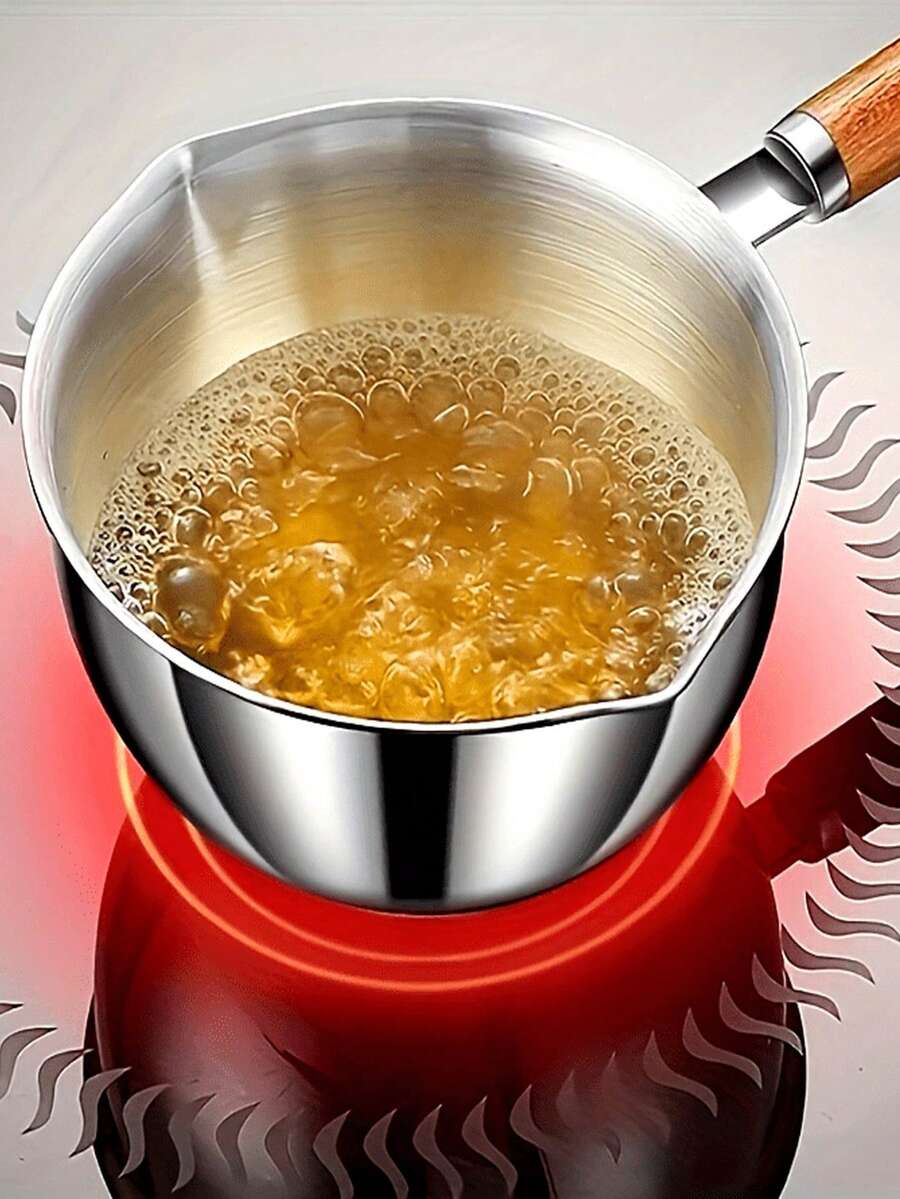 Olla derretidora de mantequilla de acero inoxidable con pico - Perfecta para un vertido fácil, fácil de limpiar y uso versátil para chocolate, queso y salsas - Esencial de cocina para cocineros y profesionales del hogar