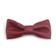 PU Leather Bow Tie Adjustable Solid Color Textured Creative Men Necktie Retro Cravat Boys Suit Accessories