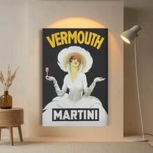 Framed Vermouth Martini Print, Vintage Poster, Beverage Wall Art, Bar Wall Decor, Boho Wall Decor, Canvas Poster, PRINTABLE Art, Large Wall Art - Framed - View 3