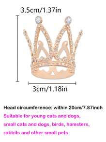 1pc Pet Birthday Crown Hat, Cat Birthday Crown Hat, Dog Birthday Crown Hat, Cat & Dog Pearl Crown Hat