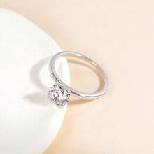 EAMTI 1.5CT 925 Sterling Silver Engagement Rings Round Cut Solitaire Cubic Zirconia CZ Wedding Promise Rings Her Wedding Bands Women Size 3-11 - Vàng - Xem 7