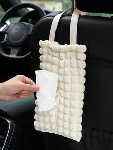 车载纸巾盒可爱格子汽车椅背挂式纸巾抽纸创意向日葵车用纸巾盒