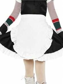 Delantal pequeño con borde con volantes, delantal de cintura sin bolsillo tipo delantal de sirvienta, delantal corto lindo - Multicolor - Ver 2