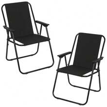 Portable Folding Deck Chairs - 2/4 Pack - Black - View 1