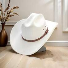 Fashion Cowboy Hat For Men And Women, Knight Jazz Hat, Woolen Hat - American Retro Western Cowboy Hat, Farm Ranch Fishing Western Cowboy Hat, Men And Women's Cowboy Hat, Rock Jazz Hat - All Season Universal Suitable For Various Occasions