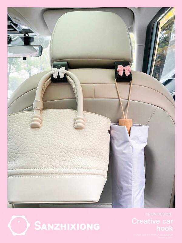 Gancho en forma de lazo para reposacabezas de coche, gancho de almacenamiento multifuncional para bolsos, paraguas, accesorios